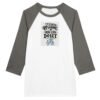 Unisex 3/4 sleeve Raglan T-shirt White and Asphalt